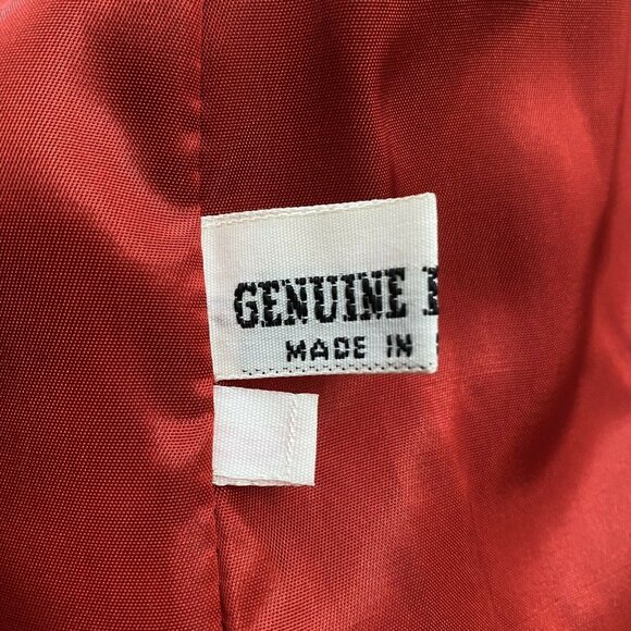 FENDI 100% Genuine Leather Jacket Coat Red Full Zipper Size 4 Vintage - Picture 6 of 11